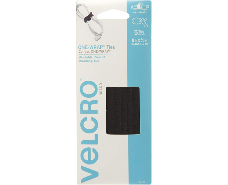 VELCRO 8 X 1/2 ONEWRAP BLACK 5 COUNT