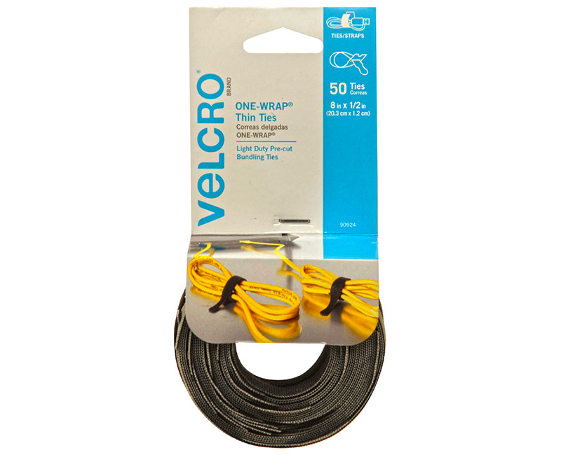 VELCRO REUSABLE TIES, 50 PACK